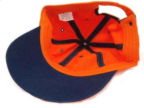 Berretto baseball in tela arancione con occhielli - immagine 2