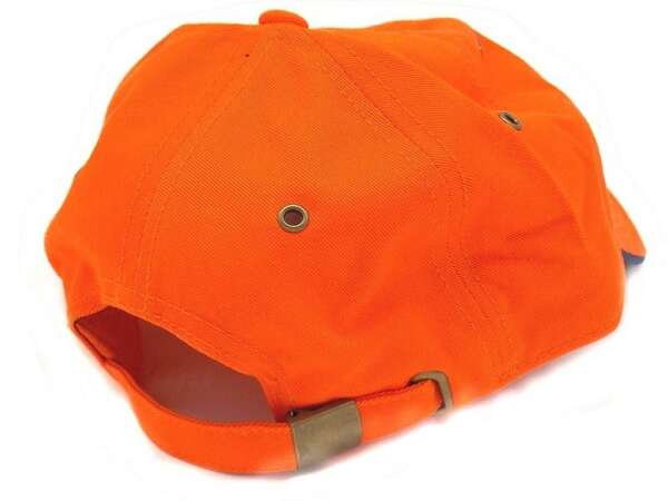 Berretto baseball in tela arancione con occhielli - immagine 3