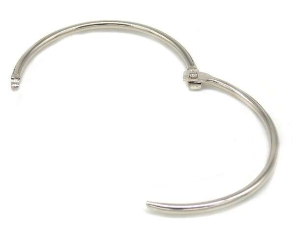 Anello apribile in acciaio nichelato diametro 60 mm per tende o portachiavi - immagine 2