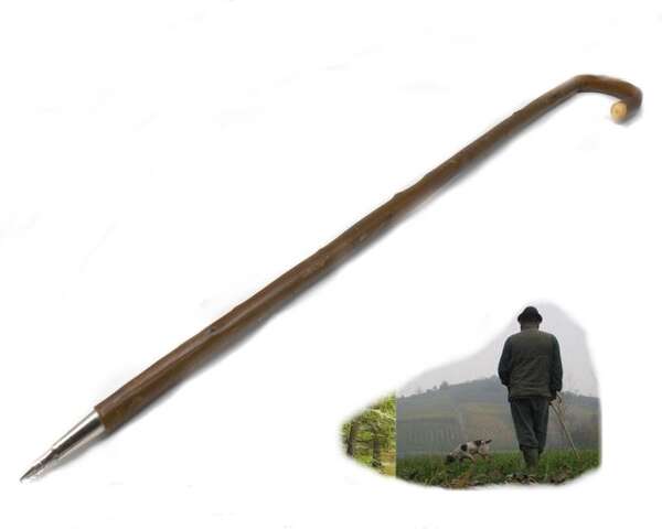 Bastone in castagno da uomo con punta in metallo da tartufi