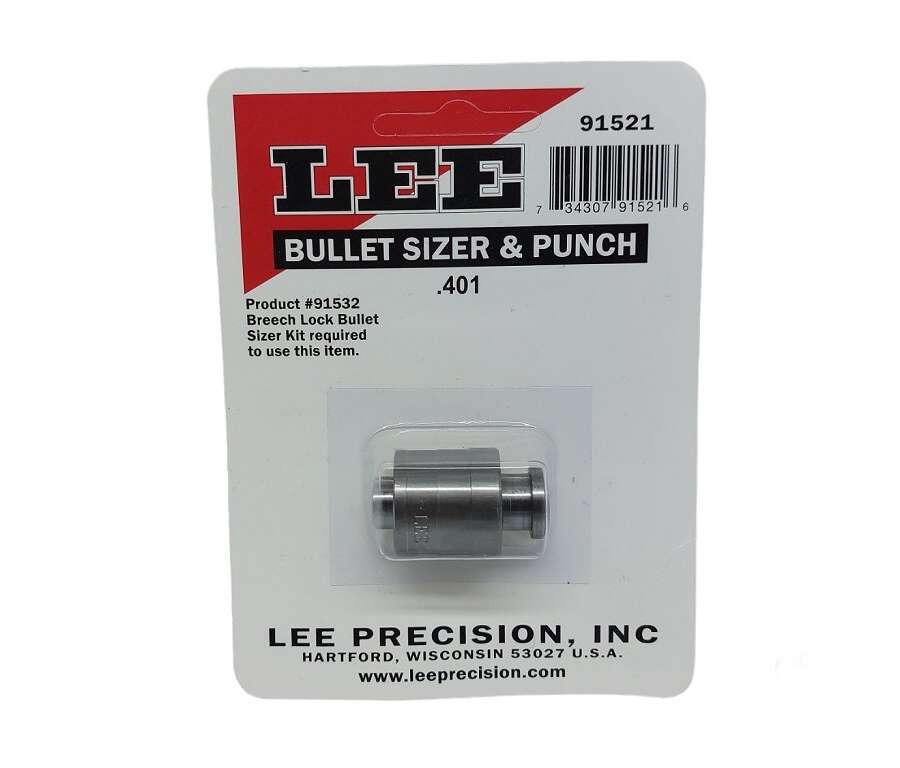 Lee bullet sizer e punch. 401 91521