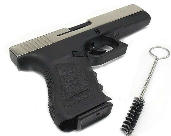 Pistola Bruni a salve Gap nikel e nera calibro 9 mm Top Firing - immagine 3