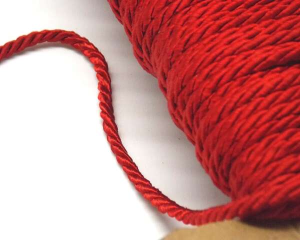 Corda in tessuto intrecciato di colore rosso - immagine 2