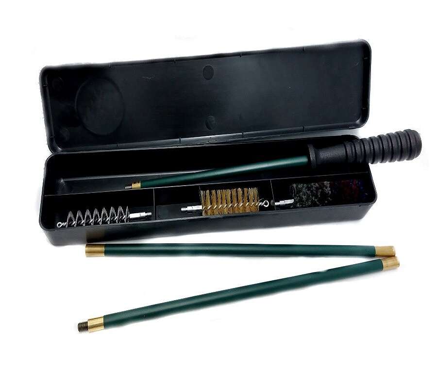 Completo pulizia fucile in kit con bacchetta in acciaio ricoperto