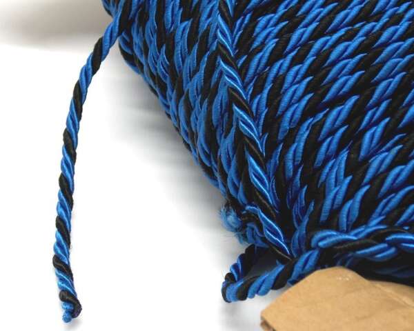 Corda in tessuto intrecciato di colore blu e nero - immagine 2