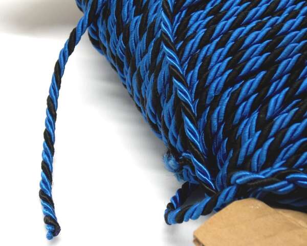 Corda in tessuto intrecciato di colore blu e nero - immagine 3