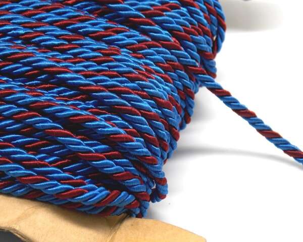 Corda in tessuto intrecciato di colore rosso e blu - immagine 2