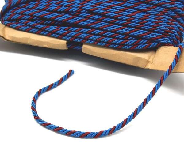 Corda in tessuto intrecciato di colore rosso e blu - immagine 3