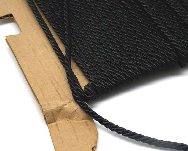Corda in tessuto intrecciato di colore nero - immagine 2