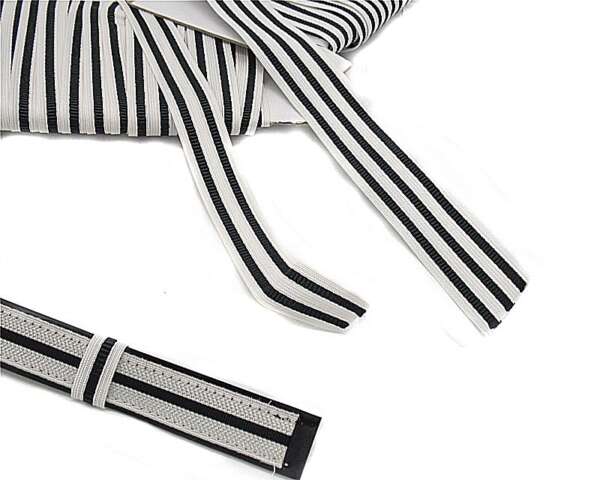 Fascia gallone bianco e nero per gradi - 3RIGHE NERE-U