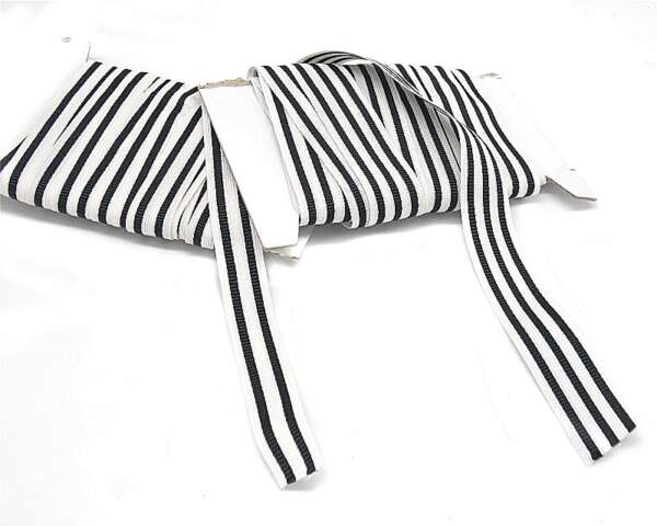 Fascia gallone bianco e nero per gradi - 3RIGHE NERE-U - immagine 2