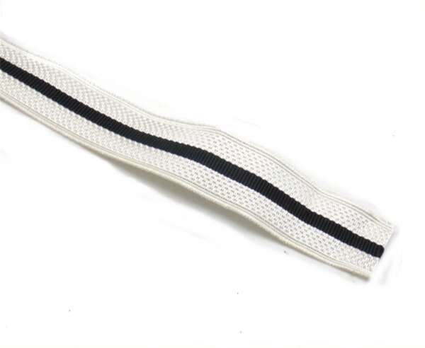 Fascia gallone bianco e nero per gradi - 2 RIGHE NERE-U - immagine 3