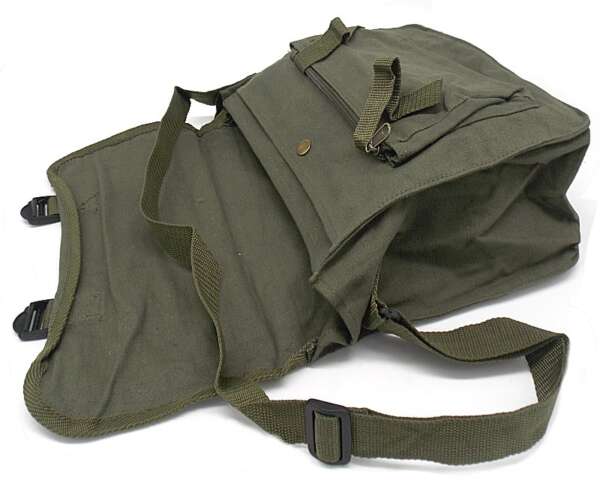 Borsa canvas Delfiero verde caccia tracolla militare - immagine 4