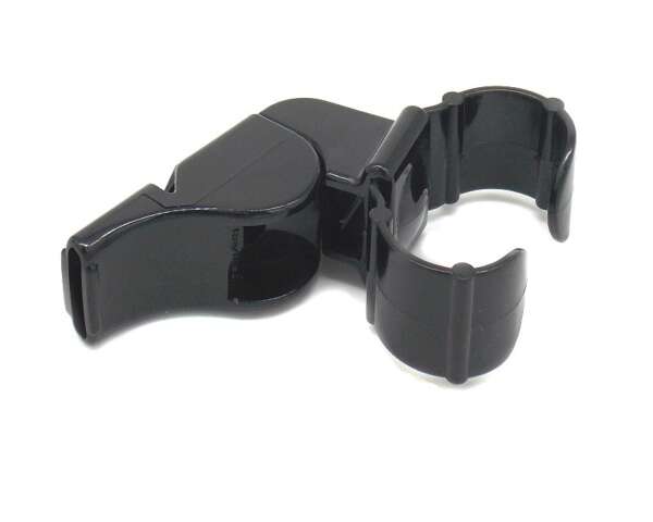 Fischietto in plastica nera con supporto per dita - immagine 2