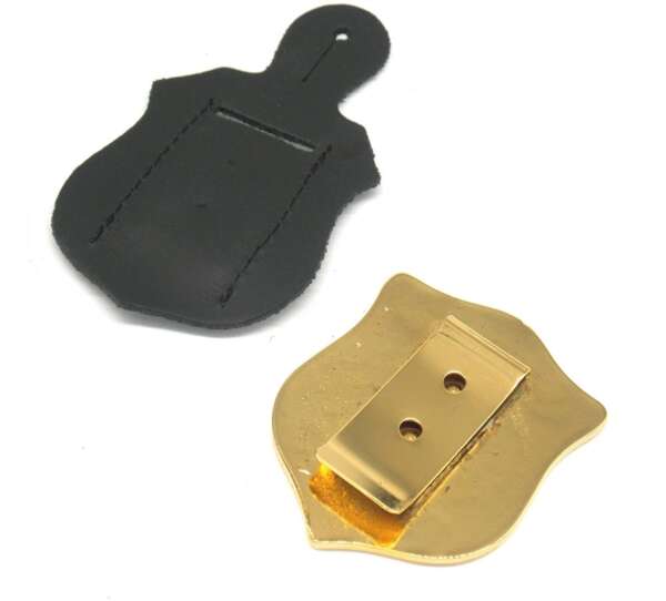 Placca fregio Sicurezza Privata con supporto cuoio - immagine 2