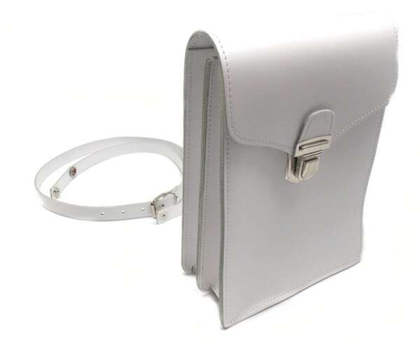 Borsello Vega doppio soffietto cuoio 1V89 - BIANCO-U