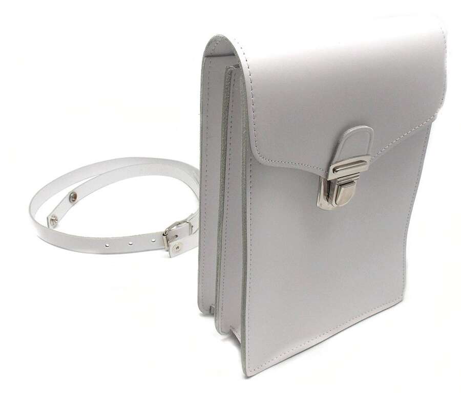 Borsello Vega doppio soffietto cuoio 1V89 - BIANCO-U
