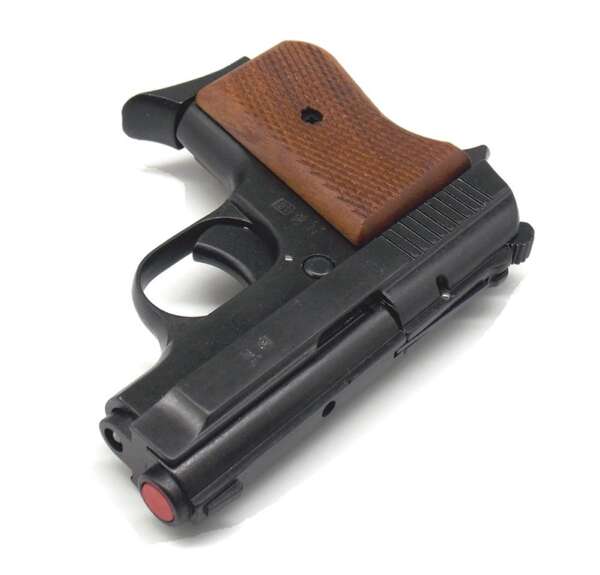 Pistola Bruni a salve 315 auto calibro 8 mm guancette in legno Top Firing - immagine 3