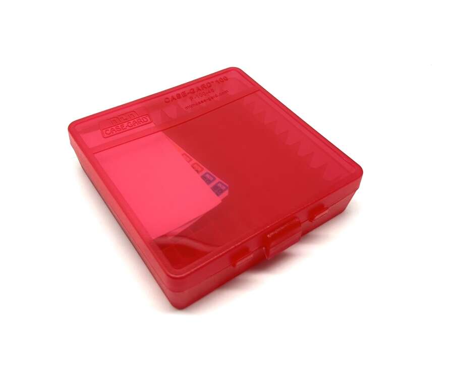 Scatola MTM in plastica rossa 100 colpi porta munizioni calibro 45 ACP