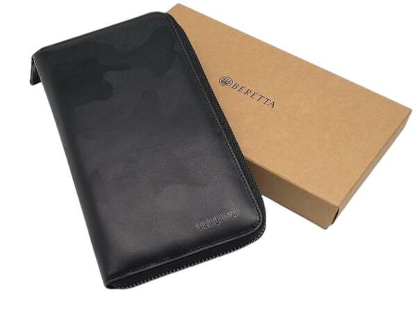 Portafoglio Beretta con zip In pelle nera