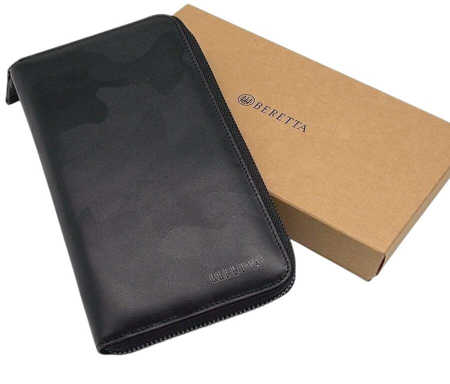 Portafoglio Beretta con zip In pelle nera