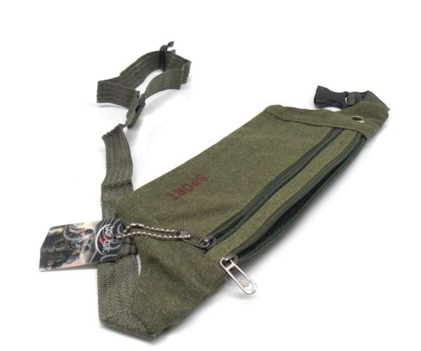 Tasca marsupio Barbaric in tessuto canvas leggero colore verde