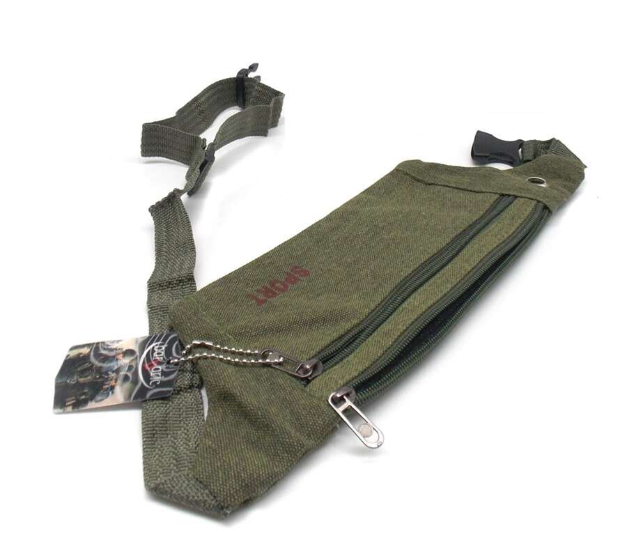 Tasca marsupio Barbaric in tessuto canvas leggero colore verde