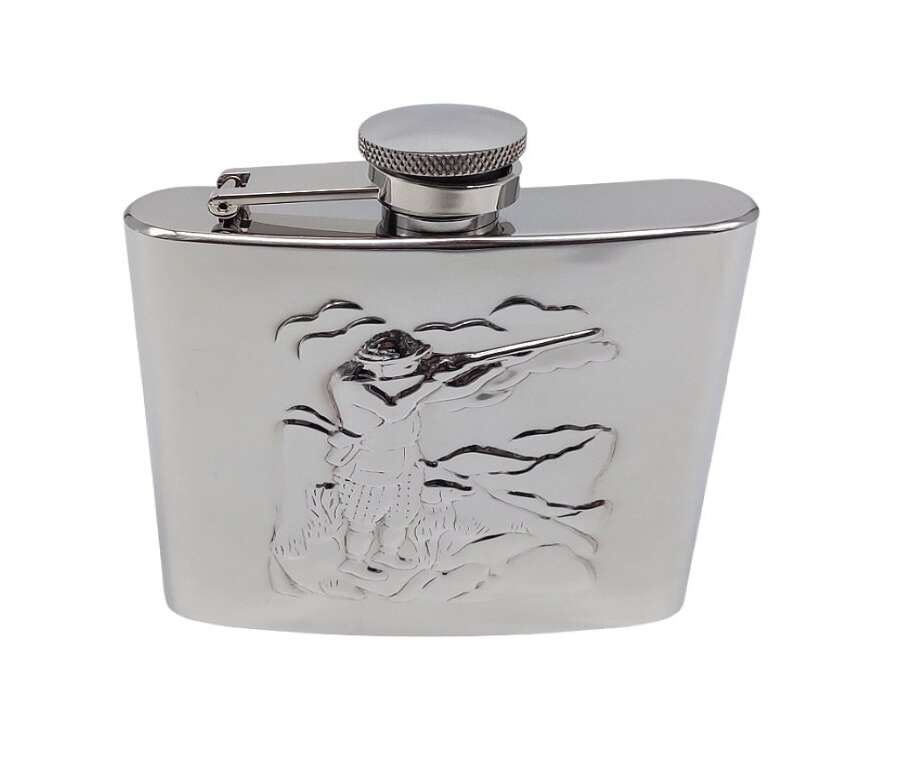 Fiaschetta inox cacciatore con cane 6 once