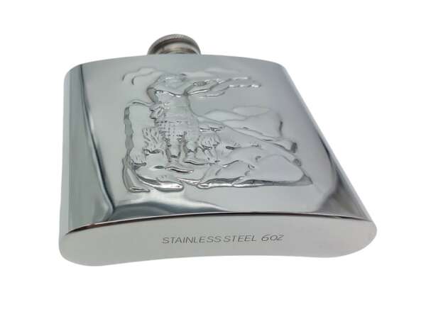 Fiaschetta inox cacciatore con cane 6 once - immagine 3