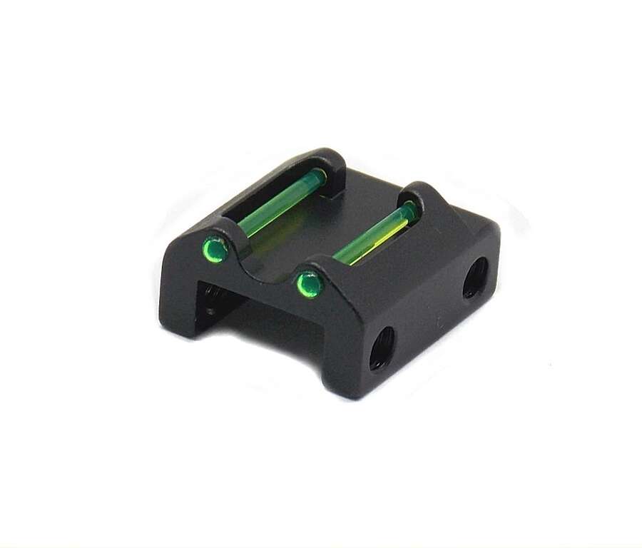 Mirino Tacca di mira fibra verde per bindella fucile da 6 a 8 mm