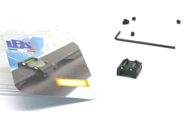 Mirino Tacca di mira fibra verde per bindella fucile da 6 a 8 mm - immagine 2
