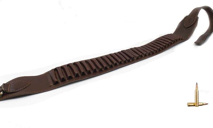 Cartuccera Delfiero cuoio per carabina calibro 30 06 e similari