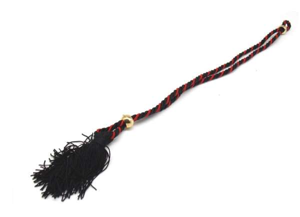 Cordoncino per calendario nero e rosso con palline dorate 32 cm