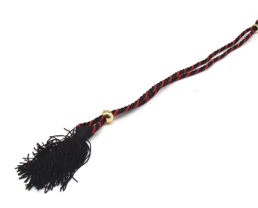 Cordoncino per calendario nero e rosso con palline dorate 32 cm