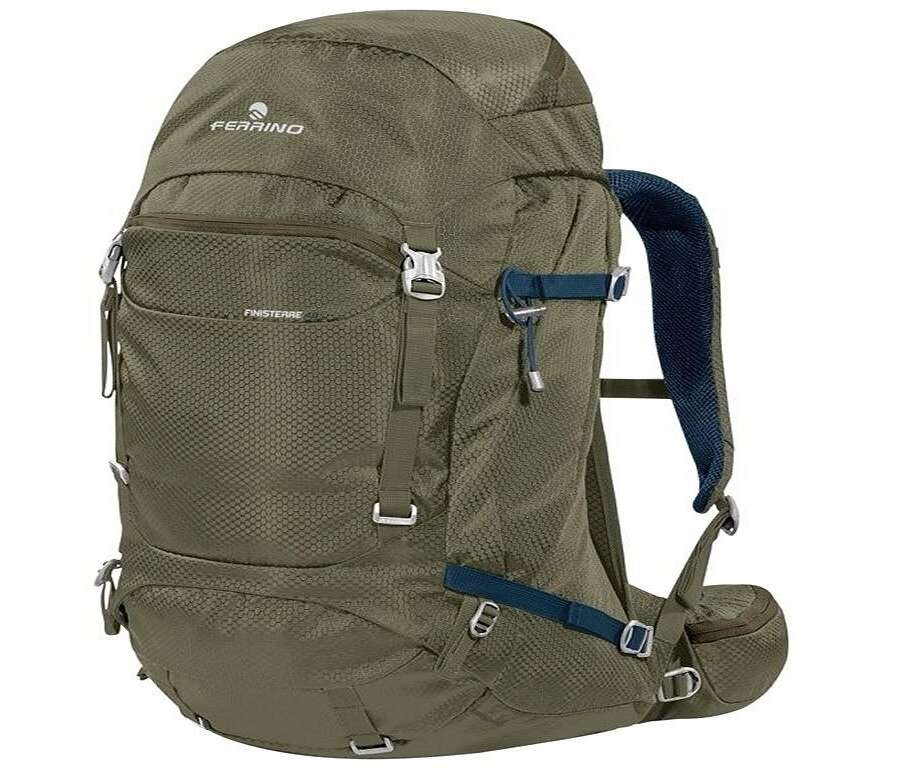 Zaino Ferrino Finisterre 48 litri verde oliva da trekking con sistema RECCO