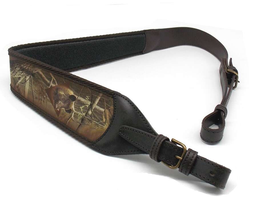 Bretella Wild Zone in cuoio e neoprene marrone per carabina