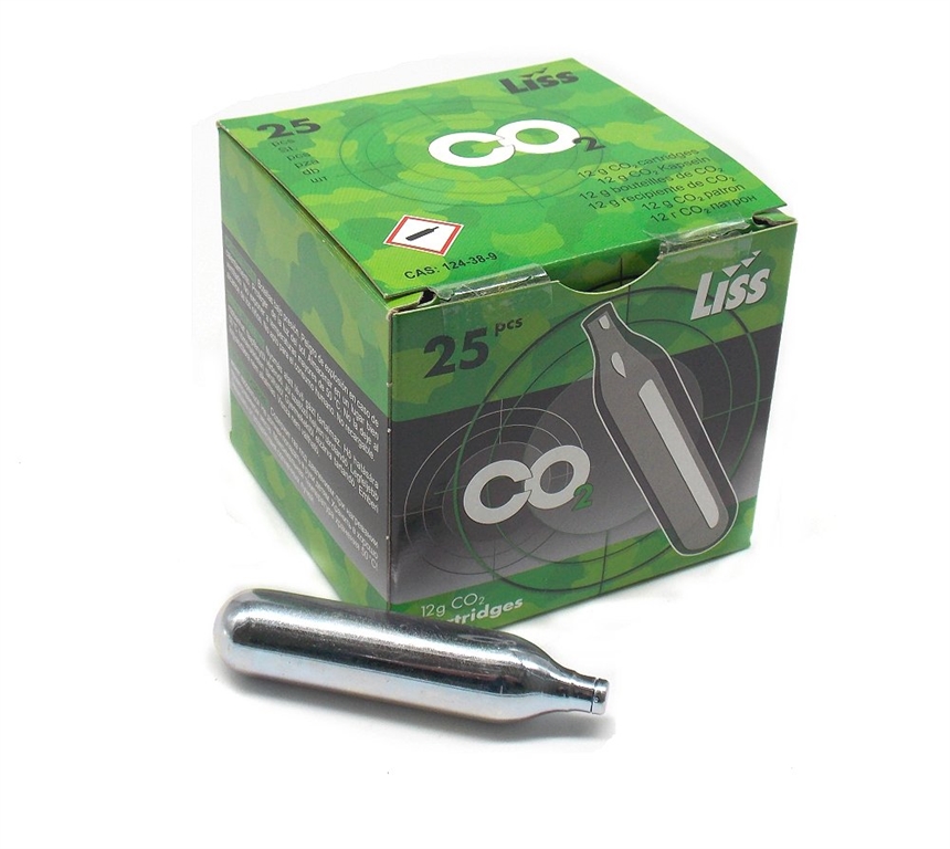 Bomboletta CO2 Liss per pistola aria compressa 25 pezzi