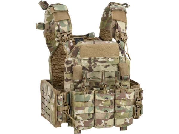 DEFCON 5 STORM PLATE CARRIER WITH QUICK RELEASE SYSTEM+TRIPLE MAG POUCH Multi Camo