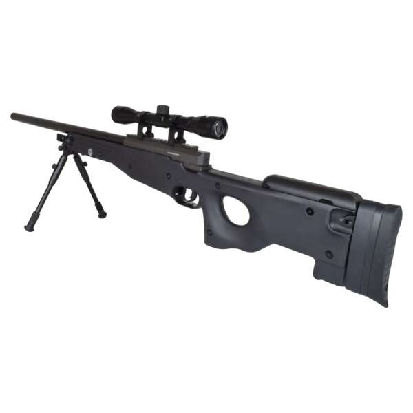 FUCILE WELL SNIPER A MOLLA CON BIPIEDE, CANNOCCHIALE 4X32 E MOLLA NERA (MB01BB-OKIT) - immagine 2
