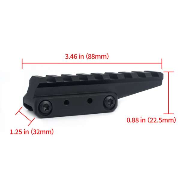 AIM-O SLITTA 20MM 8 SLOT CON RIALZO NERA (AO9034-B) - immagine 5