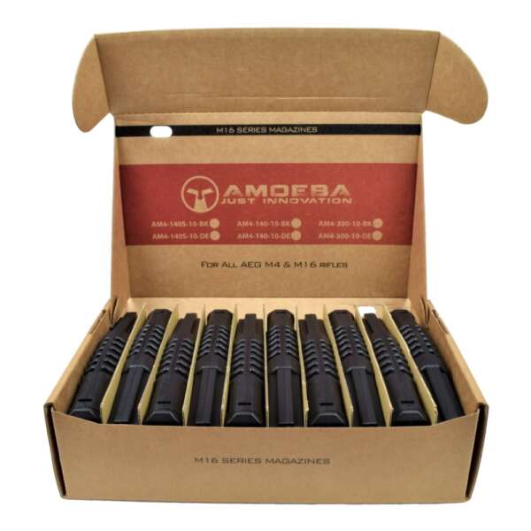 AMOEBA BOX 10 CARICATORI HI-CAP 300 COLPI PER M4 NERI (AR-CARAMB-BOX) - immagine 2