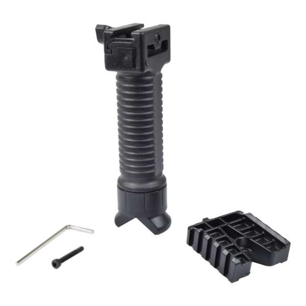 BATTLEAXE IMPUGNATURA CON BIPIEDE ESTENSIBILE E DOPPIA SLITTA PER ACCESSORI NERA (02C) - immagine 4