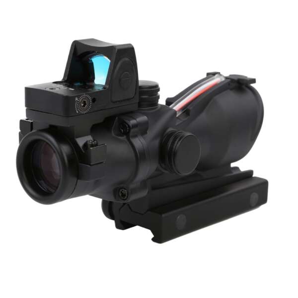 BIG DRAGON OTTICA COMPATTA 4X32 FIBRA OTTICA CON MINI RED DOT NERA (BD-5197) - immagine 3