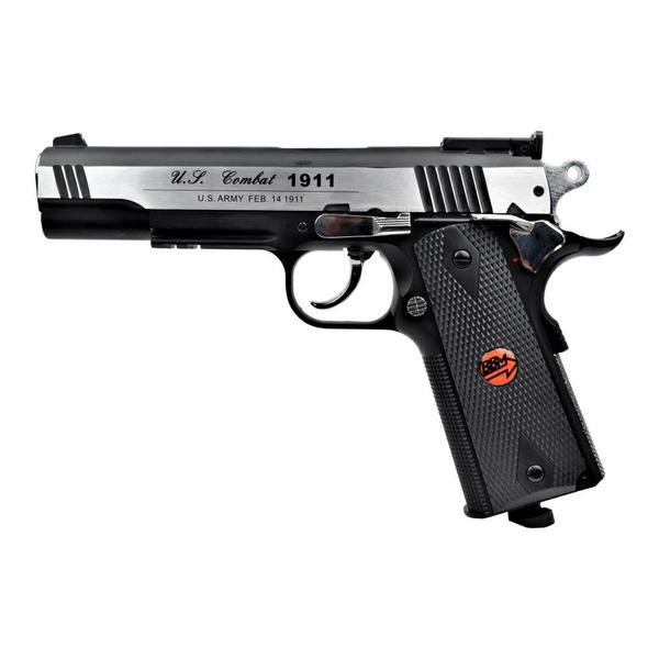 BRUNI PISTOLA CO2 CALIBRO 4,5mm C.N.816 U.S. COMBAT FULL METAL SILVER (BR-601MS)