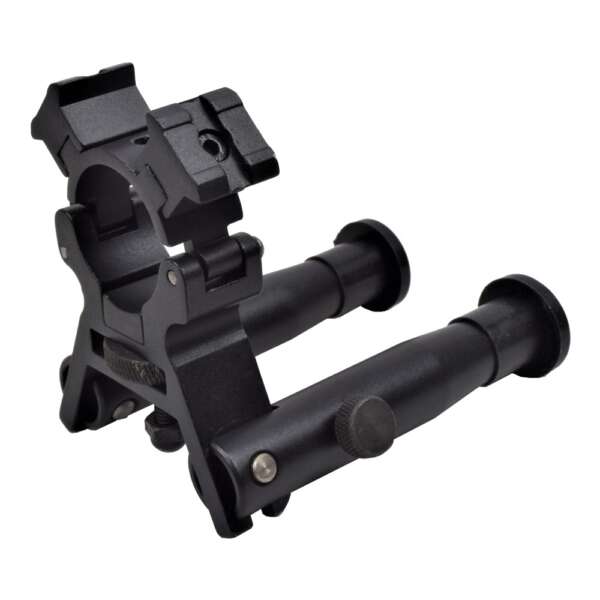 CYMA BIPIEDE PIEGHEVOLE PER CANNA FUCILE NERO (HY-396) - immagine 2