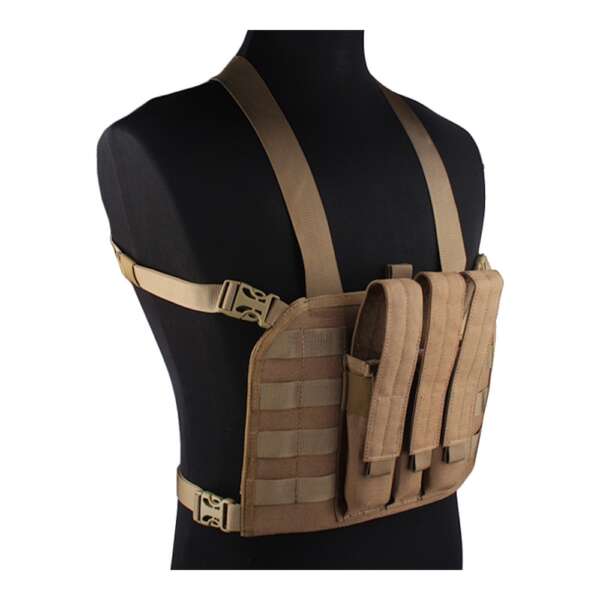 EMERSONGEAR TACTICAL CHEST RIG CON PORTA CARICATORI MP7 COYOTE BROWN (EM7445D) - immagine 2