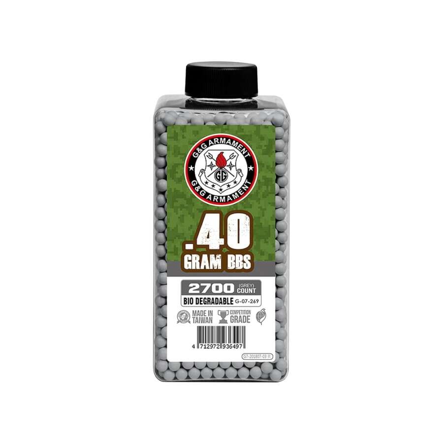 G&G PALLINI BIODEGRADABILI 0.40g BOTTIGLIA 2700 BB GRIGI (G07269)
