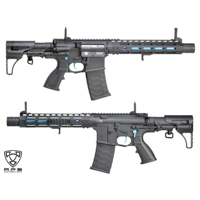M4 GHOST PATROL  BLACK C/BLUE ASR122 APS (APS-AP-122-B)