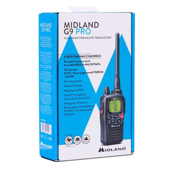 MIDLAND G9 PRO - ALTE PRESTAZIONI SINGOLA NERA BIBANDA PMR446/LPD - immagine 3