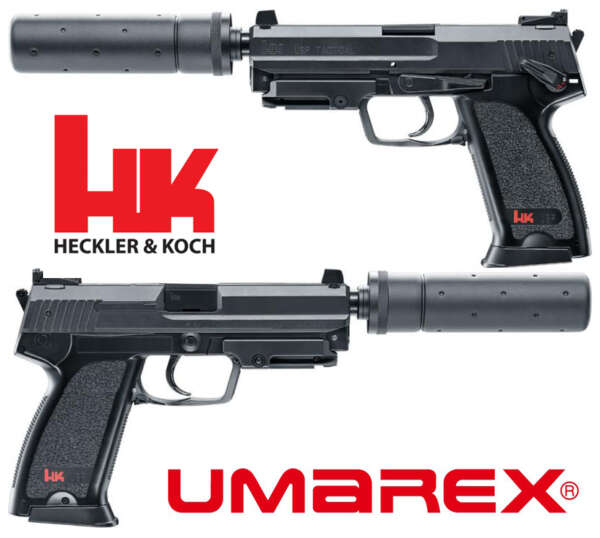 UMAREX PISTOLA ELETTRICA H&K USP BLACK CON SILENZIATORE